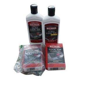 Weiman Ceramic Glass Cooktop Cleaner Polish 10 oz x 2 Scrub Pads x 6 READ NEW
